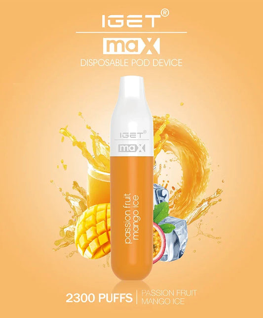 IGET Max Vape - Passion Fruit Mango Ice (2300 Puffs)
