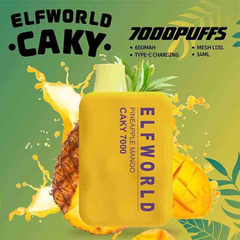 Elfworld Caky Pineapple Mango (7000 Puffs)