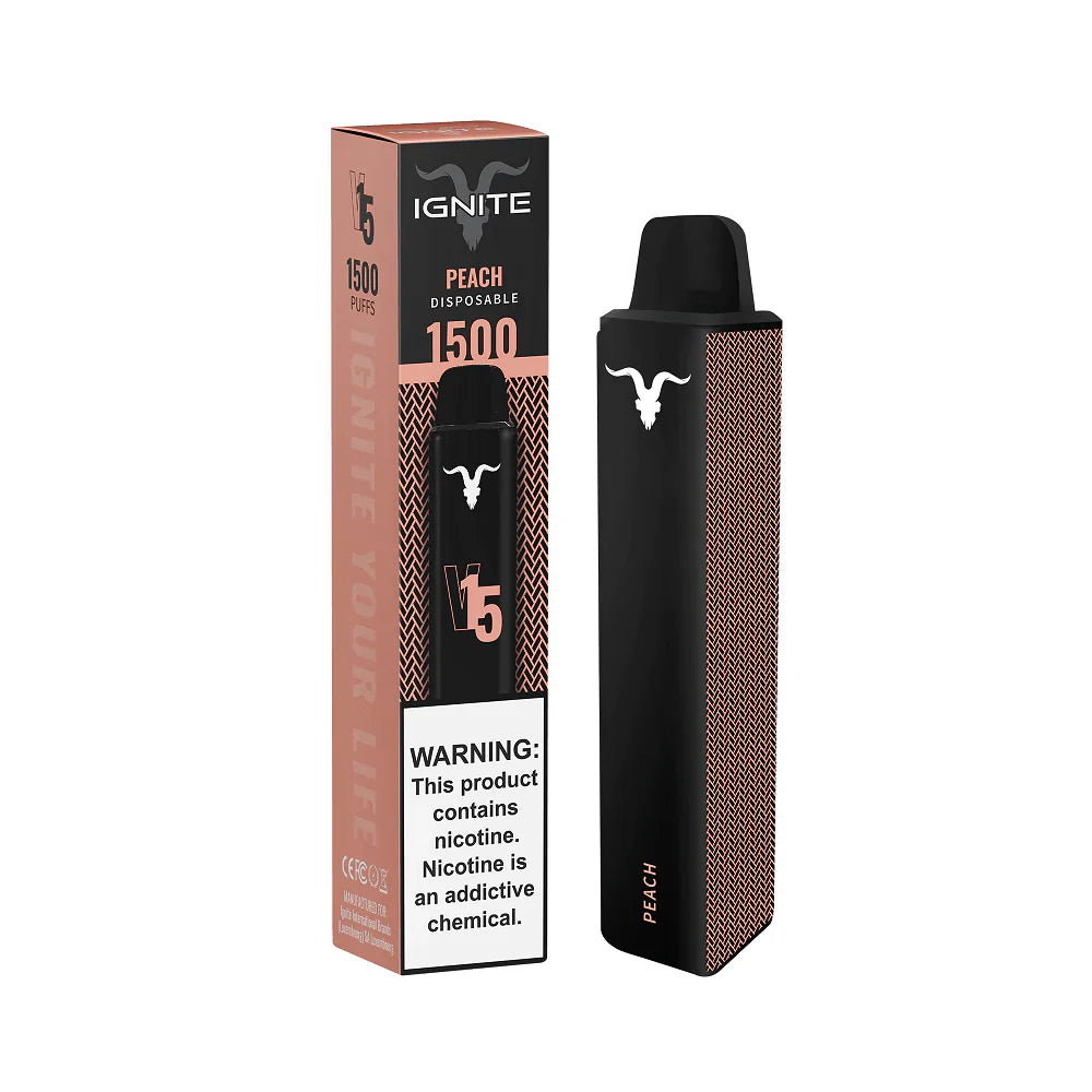 Ignite V15 Vape Pen Peach (1500 Puffs)
