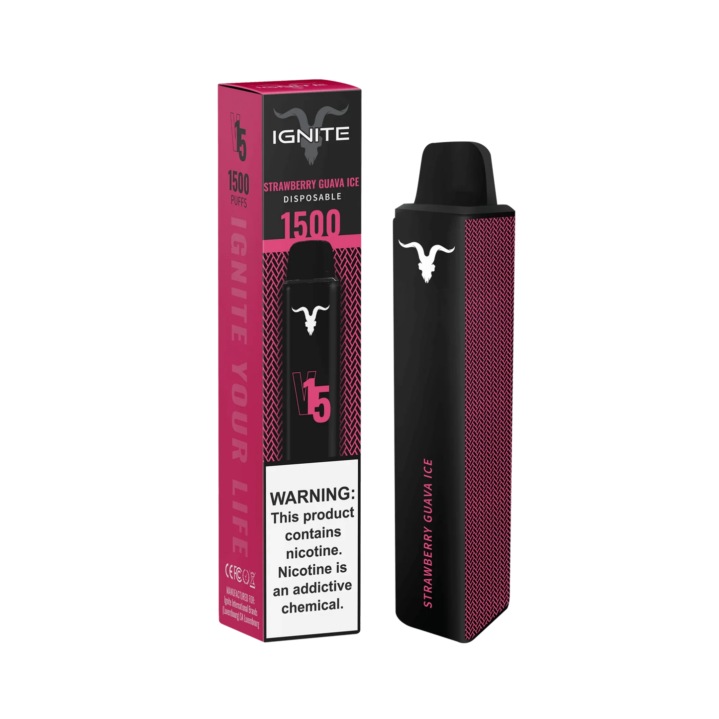 Ignite V15 Vape Pen Strawberry Guava Ice (1500 Puffs)