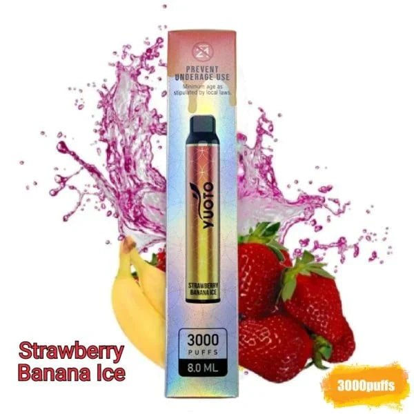 Yuoto Luscious Strawberry Banana Ice (3000 Puffs)VapeMonk