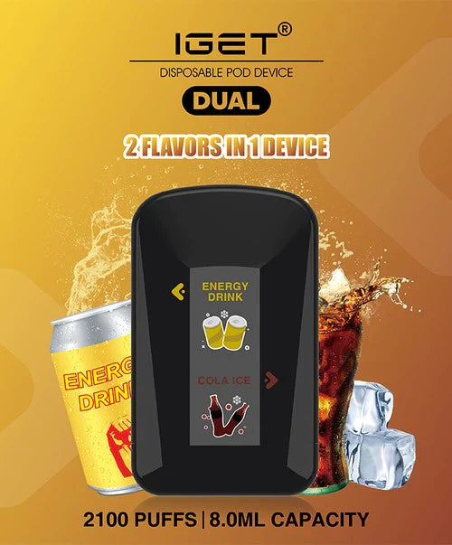 IGET Dual - Energy Drink & Cola Ice (2100 Puffs)